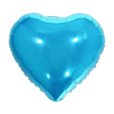 Balão Metalizado Coração Azul Turquesa 18' 45cm 8633 Make+