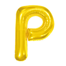 Balão Metalizado Dourado Letra P 16' 40cm 8015 Make+