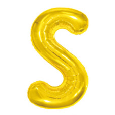 Balão Metalizado Dourado Letra S 16' 40cm 8018 Make+