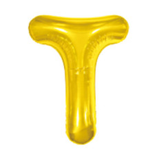 Balão Metalizado Dourado Letra T 16' 40cm 8019 Make+