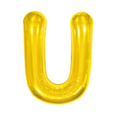 Balão Metalizado Dourado Letra U 16' 40cm 8020 Make+