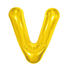 Balão Metalizado Dourado Letra V 16' 40cm 8021 Make+