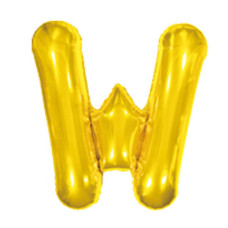 Balão Metalizado Dourado Letra W 16' 40cm 8022 Make+