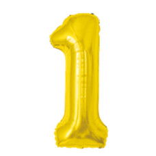 Balão Metalizado Dourado Número 1 40' 100cm 8293 Make+