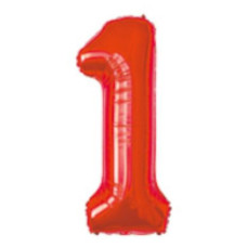 Balão Metalizado Vermelho Número 1 40' 100cm 8369 Make+