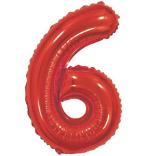 Balão Metalizado Vermelho Número 6 40' 100cm 8374 Make+
