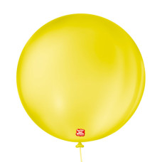 Balão Nº5 Liso Redondo Amarelo Citrino com 50un São Roque