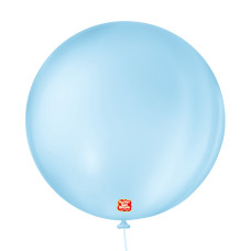 Balão Nº5 Liso Redondo Azul Baby com 50un São Roque