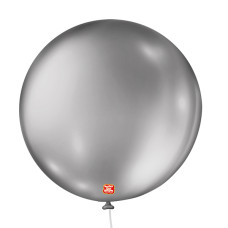 Balão Nº5 Metalizado Prateado com 5un São Roque