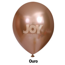 Balão Nº9 Cromado Ouro com 25un Joy
