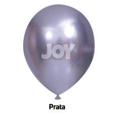 Balão Nº9 Cromado Prata com 25un Joy