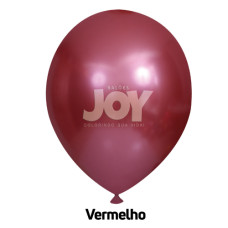 Balão Nº9 Cromado Vermelho com 25un Joy