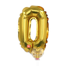 Balão Topcake Metalizado Dourado Número 0 5' 13cm São Roque