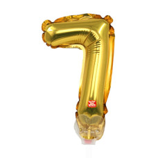 Balão Topcake Metalizado Dourado Número 7 5' 13cm São Roque