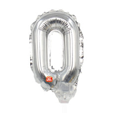 Balão Topcake Metalizado Prata Número 0 5" 13cm São Roque