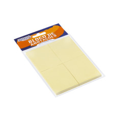 Bloco Post it 38x51mm com 4 Unidades Amarelo Pastel 50fls BRW