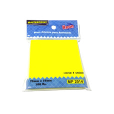 Bloco Post it 75x75mm Amarelo Neon 100fls Masterprint