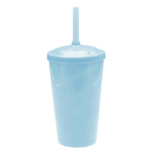 Copo Twister 400ml com Tampa e Canudo Azul Bebê Leitoso