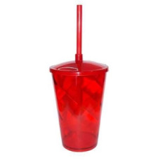 Copo Twister 400ml com Tampa e Canudo Vermelho