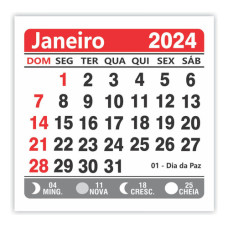 Mini Calendário 2024 Para Imã Geladeira 100 unidades