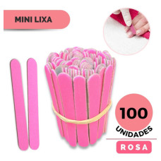 Mini Lixa de Unha 8cm Rosa 100 unidades