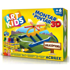 Jogo Montar e Pintar Helicóptero 40016 Acrilex