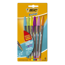 Caneta Esferográfica Grossa 1.6mm Cristal Bold Sortida Bic com 6 unidades