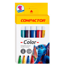 Caneta Hidrográfica Color 6 Cores 83000 COMPACTOR