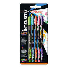 Caneta Hidrográfica Intensity Extra Fina 0.4mm 5 Cores BIC