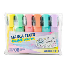 Caneta Marca Texto 6 Cores Pastel 06711 Acrilex
