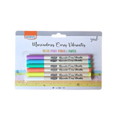 Canetas Marca Texto para Vidros Cores Vibrantes 6 unidades BRW