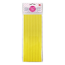 Canudo de Papel Amarelo 6mmx20cm 4325 com 12 Unidades Make+
