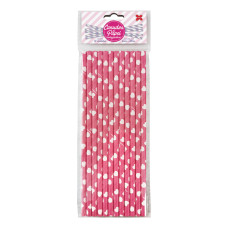 Canudo de Papel Corações Pink 6mmx20cm 4364 com 12 Unidades Make+