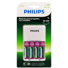 Carregador De Pilhas + 4 Pilhas SCB2445NB Philips