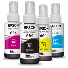 Kit Refil Epson T664 70ml cada Preto Ciano Magenta Amarelo Original