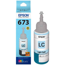 Refil de Tinta Epson 673 5 Ciano Claro Original 70ml T673520 L800 L810 L850 L1800