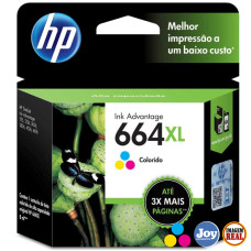 Cartucho HP 664XL Colorido Original (F6V30AB) Para HP Deskjet 2136 2676 3776 5076 5276