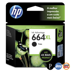 Cartucho HP 664XL Preto Original (F6V31AB) para HP Deskjet 2136 2676, 3776 5076 5276