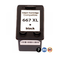 Cartucho HP 667XL BK Preto Compatível 14ML