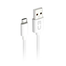 Cabo de Celular Micro USB V8 1m 2.0a Branco CB M10WHX C3 Plus