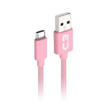 Cabo de Celular Micro USB V8 1m 2.0a Rosa CB M11PKX C3 Plus