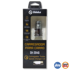 Carregador Veicular Turbo 3.0A com Cabo Micro USB V8 SH 304Q Shinka