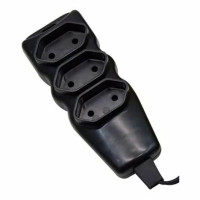 Extensão Elétrica 250V 10A 3 Tomadas 2P 1,5m Bivolt Preta Megatron