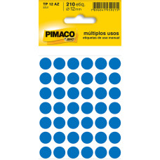 Etiqueta Adesiva Ø 12mm Azul TP-12 5 Folhas Pimaco