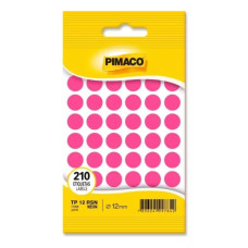 Etiqueta Adesiva Ø 12mm Rosa TP-12 5 Folhas Pimaco