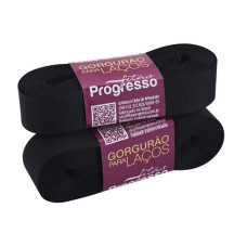 Fita Gorgurão Nº 5 22mm Preto 10 metros Progresso