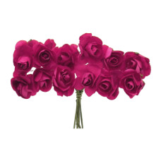 Mini Flor de Papel Rosa Pink com 36 unidades