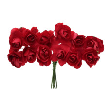 Mini Flor de Papel Vermelho com 36 unidades
