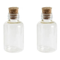 Garrafinha de Plástico Transparente com Tampa Rolha 30ml 10un