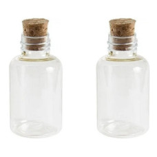 Garrafinha de Plástico Transparente com Tampa Rolha 30ml 10un